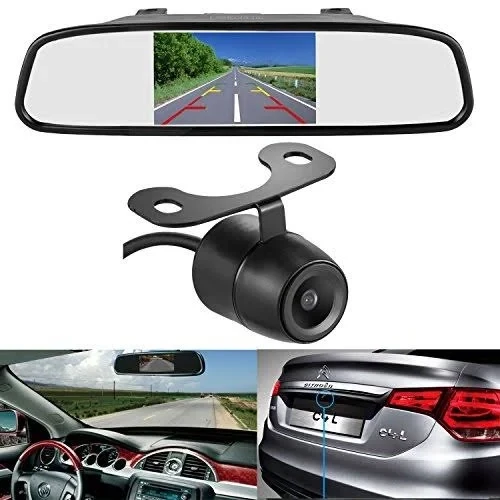 LeeKooLuu Backup Camera Rear View Monitor Kit HD 1080P for Car Truck Minivan Waterproof Night Vision DIY Grid Lines LK3