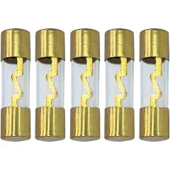 A.A AGU Fuse 100A 100 Amp Gold Glass Inline for Car/Auto/Marine Audio Stereo Amplifier Power Protection 100 Amp