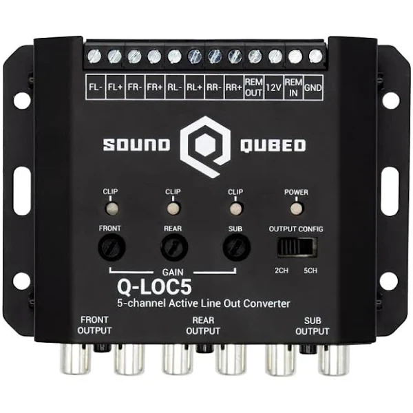 SoundQubed Active 5-Channel Car Audio Line Out Convertor - High to Low Head Unit Signal Convertor
