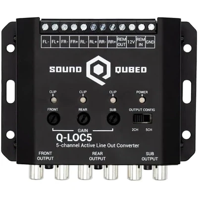 SoundQubed Active 5-Channel Car Audio Line Out Convertor - High to Low Head Unit Signal Convertor