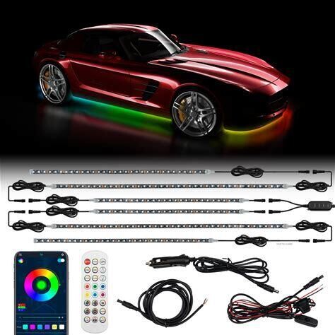 LED Car Underglow Lights Kit - Color Chasing - Remote and App Compatible