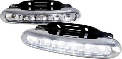 Spec-D Universal Clear Lens DRL 6 LED Daytime Running Lights - LF-102LED-WT-SD