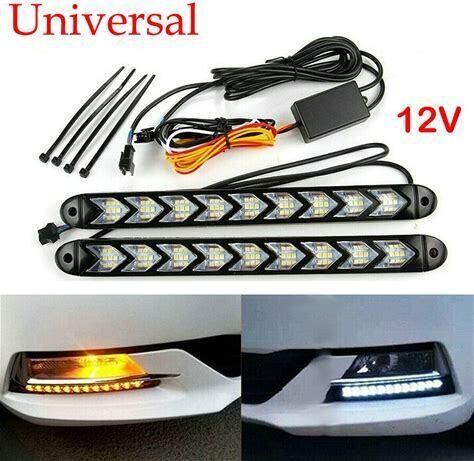 2x 9 LED Daytime Running Light Car Strip DRL Driving Fog Turn Signal Lamp 12V