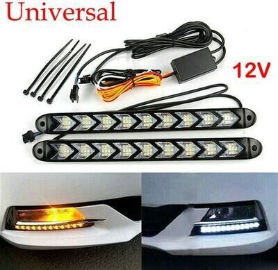 2x 9 LED Daytime Running Light Car Strip DRL Driving Fog Turn Signal Lamp 12V