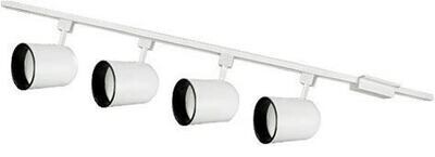 White - 4 ft. Track Kit - (4) Round Back Cylinder Heads