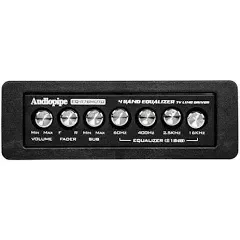 AUDIOPIPE  4 Band Graphic Equalizer 7 Volt Line Driver Flush Mount Half-Din EQ-47BMOTO