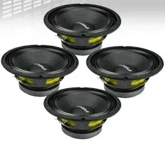 4X PRV AUDIO 8MB450-4 V2 8" PRO MIDBASS 450 WATTS WOOFER 4-OHM CAR AUDIO SPEAKER
