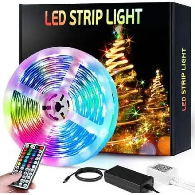 Clki LED Strip Lights, Hokeki Neon Lights, LED Lights for TV, Lights forBedroom, 16.4in Smart Lamp, with Remote Control, 7 Lighting Effects, with