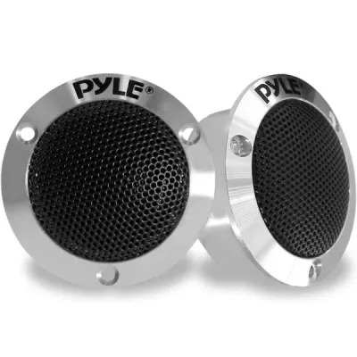 Pyle 2.5" Dual Titanium Dome Tweeters - 1 Pair 1” Voice Coil 80 Watts at 4-Ohm, Car Audio Tweeters for Speakers with Aluminum Housings - PLTWB3