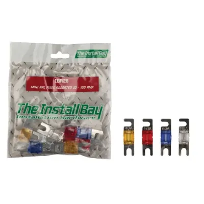 Install Bay IBR28 Assorted Mini ANL Fuses 40-80 Amp Polybag Retail Packed Hardware 1 Bag of 8 Pcs