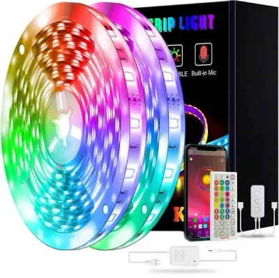 L8star 133ft LED Lights for Bedroom, 40M LED Strip Lights RGB Lights Strips with Remote and Bluetooth Control Apply for Home Decoration Sync to Music