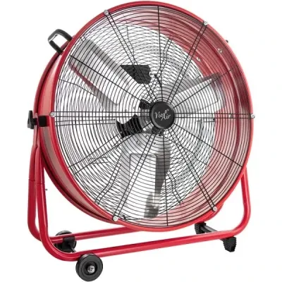 Vie Air 24-in 3-Speed Indoor Red Floor Fan