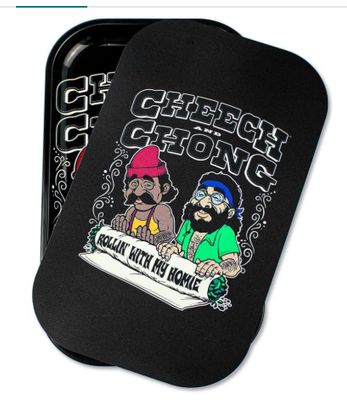 Metal Tray with PVC Soft Magnetic Lid - Black, Large,  Decorative Tray