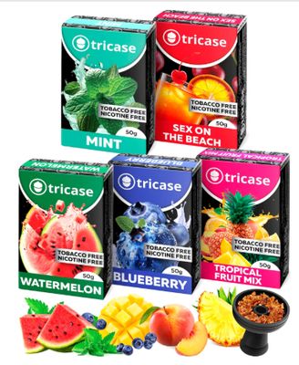 5 pcs Shisha Hookah Favors Bundle 1.7 oz Each - Sex on the Beach, Tropical Fruit Mix, Watermelon, Blueberry, Mint - Hookah Flavors Nicotine Free made from Tea Leaves with Organic Shisha Hookah Flavors
