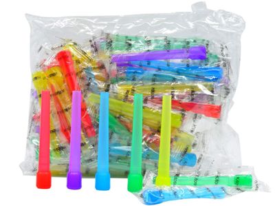 100PCS Hookah Tips Disposable Hookah Mouth Tips BPA-Free Plastic Hookah Accessories Individual Wrapped Multi-Color Food Grade Mouth Tips (3.51inch)