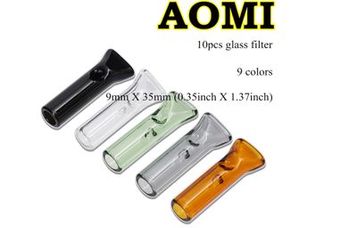 Reusable Glass Tips for Filter Flat Mouthpiece, Multi-Color 09mm Outer Diameter 06mm Inside Diameter 35mm Length for DIY Easy Clean Color 10 Pack
