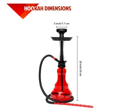 Complete 20” Set with Everything - Plastic Hookah Down Stem with Diffuser Washable Hose Silicone Shisha Bowl and Tongs Purge ready to go, Easy pull