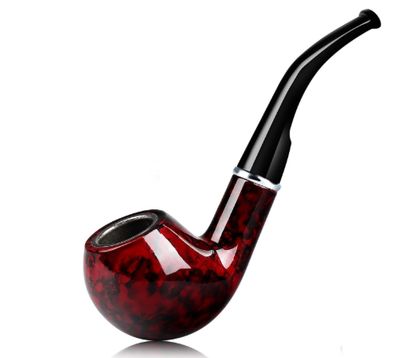 Joyoldelf Tobacco Pipe, Classic Smoking Pipe with Foldable Pipe Stand, Bent Tobacco Pipes for Smoking with Gift Box and Smoking Accessories