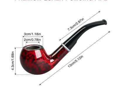 Joyoldelf Tobacco Pipe, Classic Smoking Pipe with Foldable Pipe Stand, Bent Tobacco Pipes for Smoking with Gift Box and Smoking Accessories