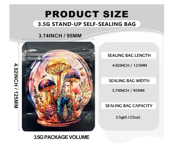 Standing Self Sealing Bag, Waterproof and Dustproof Mini Zipper Bag Randon Stlye 100