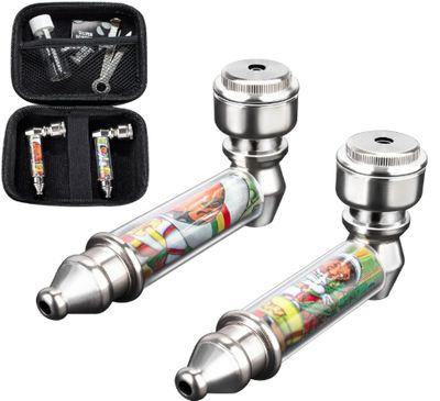 Tobacco Pipe Set –Portable Detachable Smoking Pipe, Travel Pipe Kit with Glass Bottle, Steel Tool &amp; Carbon Fiber Pouch, Compact Pipe Accessories Gift Set