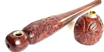 Handmade Artistic Carved Natural Herbal Antique Designer 6 Inch unique Pipe