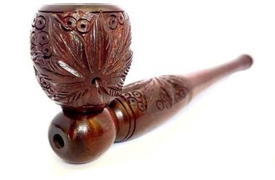 Handmade Artistic Carved Natural Herbal Antique Designer 6 Inch unique Pipe