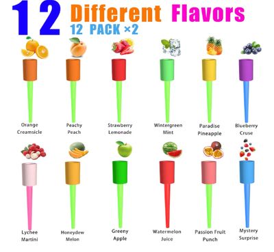 Hookah Tips, (Candy Hookah Tips), Glow in The Dark Jolly Tips, Individually Wrapped Lollipop Shisha Accessories, Delicious Flavors (12)
