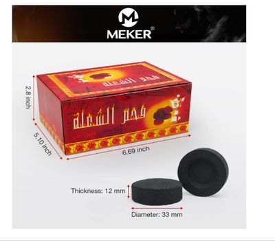 MEKER Quick Light Charcoal Briquettes, Charcoal Disk Lights, 33 mm Nature Coal Disks, Instant Fire Coal Tablet, Charcoal Burner (100Pcs)