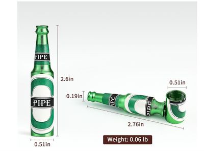 Joyoldelf 3pcs Mini Tobacco Pipe - Beer Bottle Smoking Pipe with Multi-Color (Red, Green, Gold), Portable Tobacco Pipe for Smoking with Random Pattern, Pipe Starter Kit for Beginners with Mesh Screen