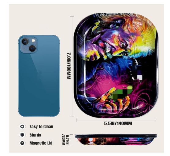 Small Metal Tray with Magnetic Lid, Decorative Tray