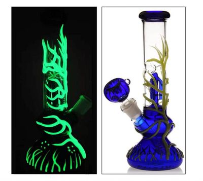 10" Glass GlowBlue reusable dishwasher safe