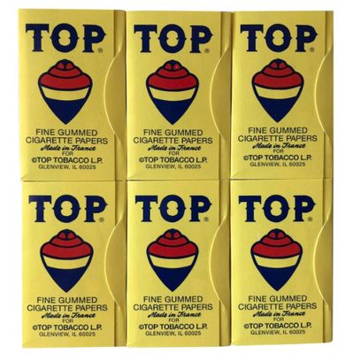TOP Rolling Papers, 6 Pack Bundle, 600 Cigarette Paper Leaves Total