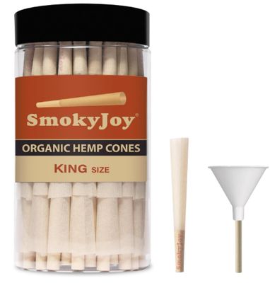 50 Pack King Size Cones - Pre Rolling Rolled Preroll Papers with Filter Tips and Packing Tubes Included