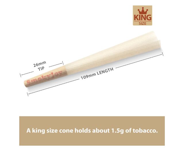50 Pack King Size Cones - Pre Rolling Rolled Preroll Papers with Filter Tips and Packing Tubes Included