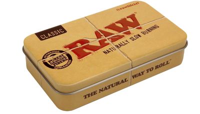 RAW Classic Cones 98 Special Size - Slow Burning Pre-Rolled Cones - Special Packed Inside a RAW Metal Tin Container with Packing Tubes - 20 Pack