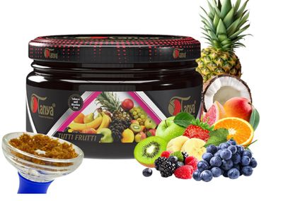 100% Nicotine &amp; Tobacco Free Shisha Hookah Flavors Fruit Mix Organic Shisha Flavors 50g Delicious Fruit Flavors (Tutti Fruity)