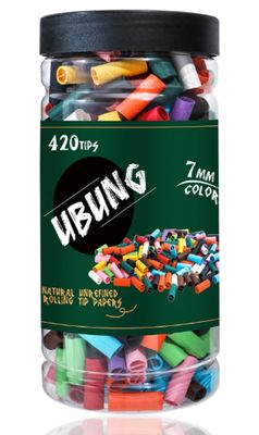 UBUNG Tips 420 Pack 07mm Pre Rolled Tips in 11 Colors | These Multiple Colored Filter Tips Are Suitable For Most Pre Roll Machine And Rolling Papers UBUNG Tips 420 Pack 07mm Pre Rolled Tips in 11 Colors | These Multiple Colored Filter Tips Are Suitable For Most Pre Roll Machine And Rolling Papers