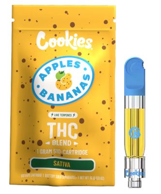 Cookies THC Blend Vape Cartridge – 1 Gram 510 Thread Apples and Bannanas