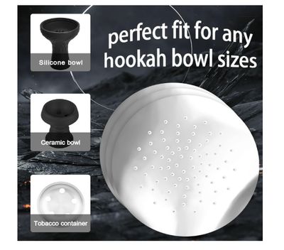 Hookah Foil 5.5 Inches 0.03mm Pre Punched Hookah Shisha Aluminum Foil with Holes Bowl Cover Hookah Screen Easy to Pull Replace (100pcs)