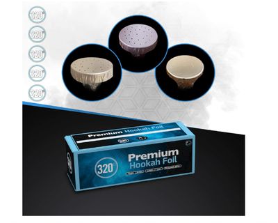 320° Premium Hookah Aluminum Foil - Extra Thick Heavy Duty Rolls - 7" Wide (180mm) - 82ft Length (25m) - 40 Micron Thick Nicotine Free