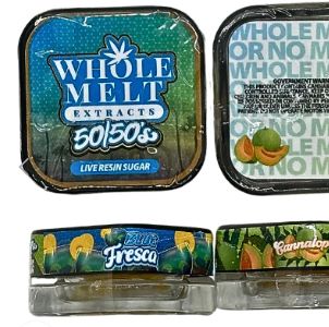 Whole Melt Extracts 50/50’s Live Resin Sugar “Blue Fresca” &amp; “Cannalope”