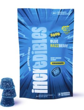 Sour Blue Razzberry THC Gummies=Energized 10ct