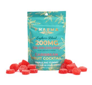 PharmaTHC Euphoria Blend Gummies – Caribbean Fruit Cocktail (4000 mg Total Cannabinoids)