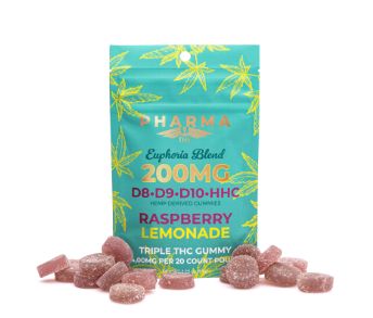 PharmaTHC Euphoria Blend Gummies – Raspberry Lemonade (4000 mg Total Cannabinoids)