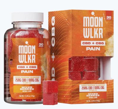 MOONWLKR-CBD:CBG Pain Relief Gummies — Mixed Berry 30ct