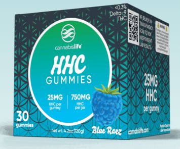 Blue Razz HHC Gummies - (30ct) 750mg