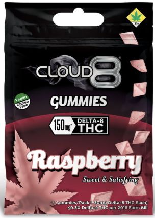 Cloud 8 - Delta 8 Gummies 5PK - 150 MG - (30MG / Gummy) - Raspberry