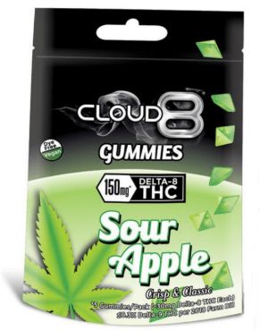 Cloud 8 - Delta 8 Gummies 5PK (30MG / Gummy) - Sour Apple