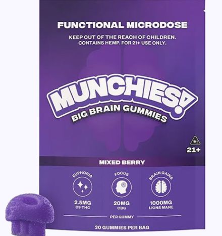 MUNCHIES! Functional Microdose Gummies – Big Brain Blend- Mixed Berry